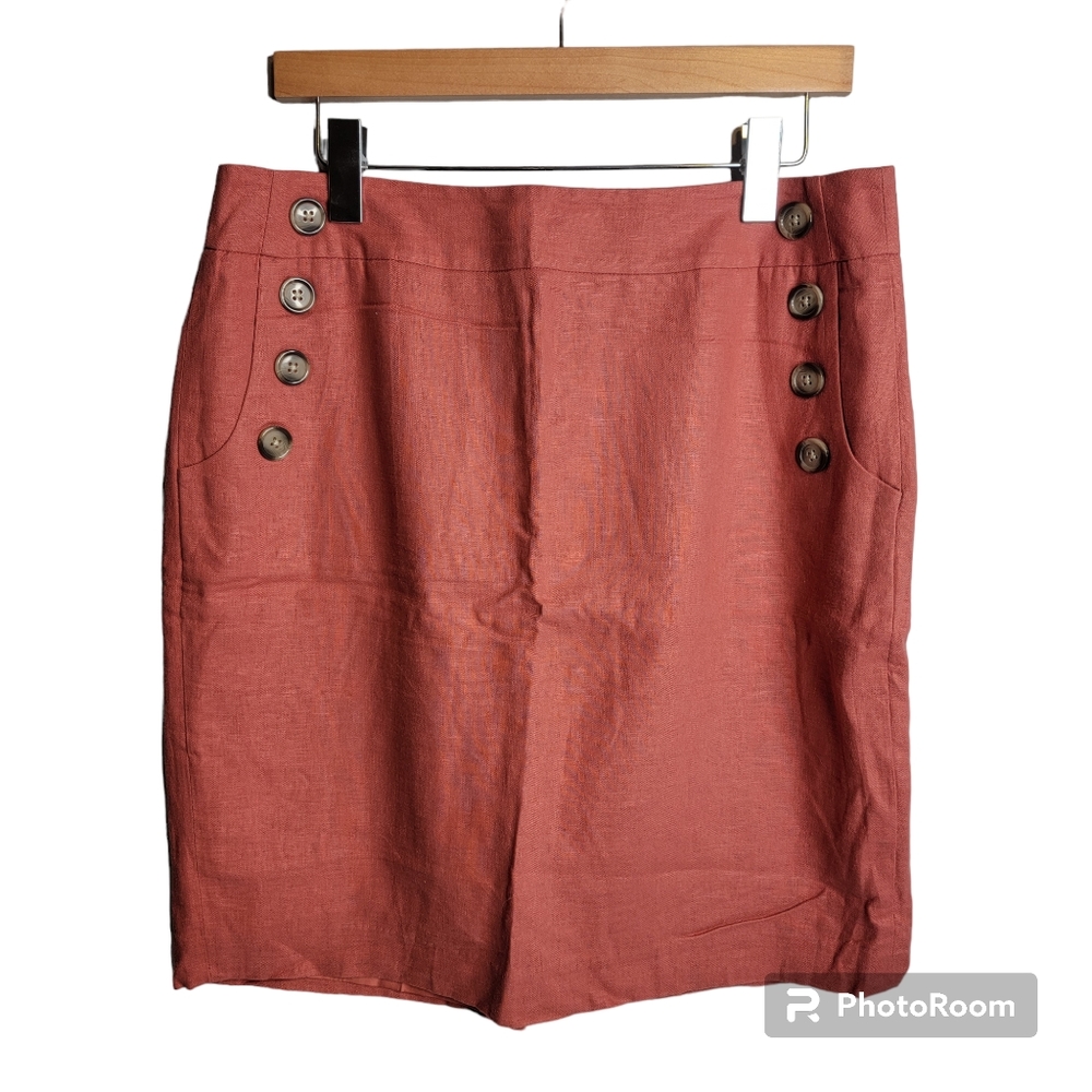 Loft Coral Buttoned Skirt 12